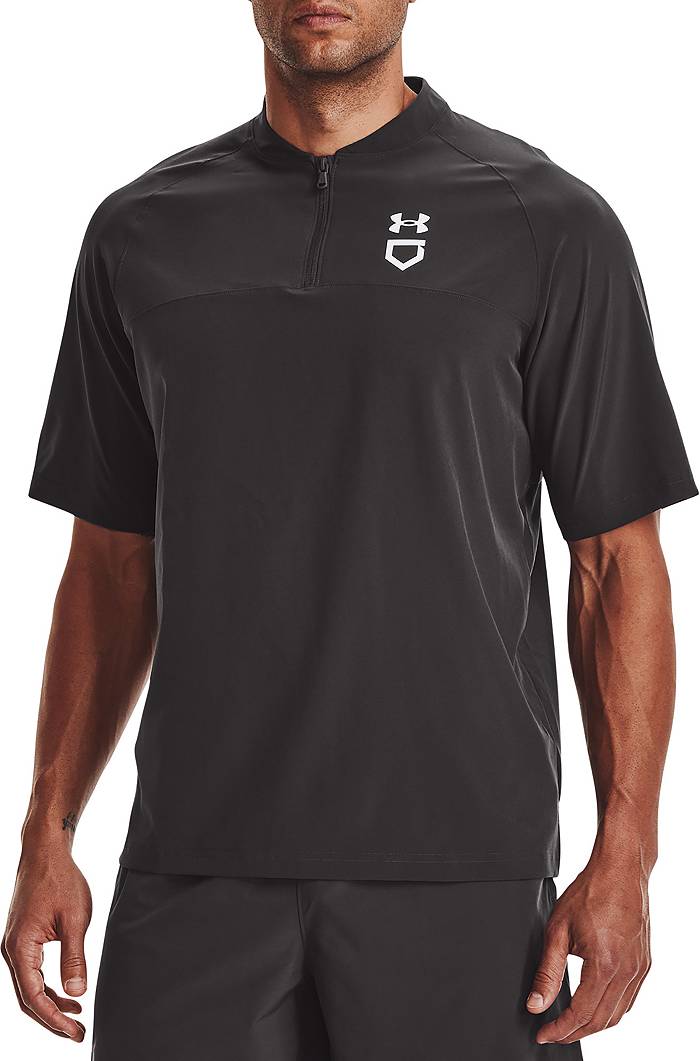 Under Armour Men's Utility Short Sleeve Cage Jacket, Small, Black/White