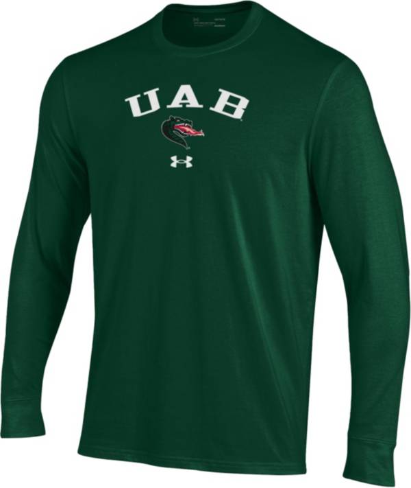 Under Armour Men's UAB Blazers Green Performance Cotton Long Sleeve T-Shirt product image