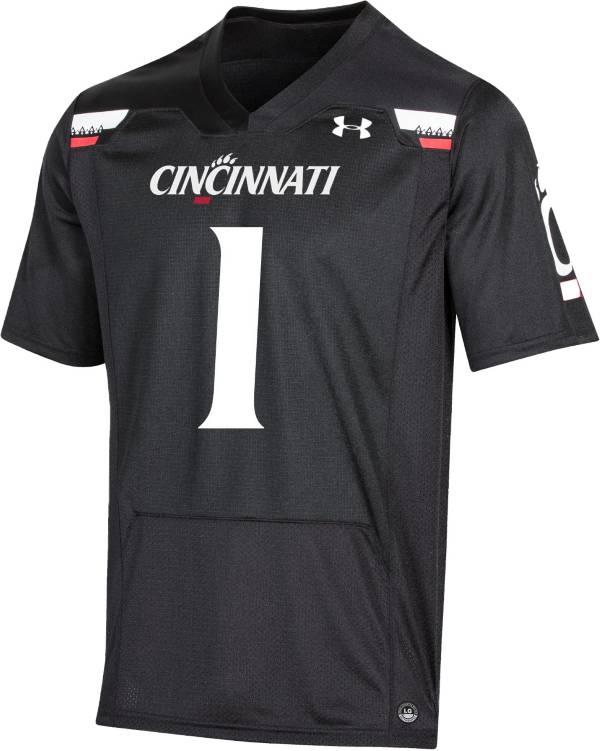 Under Armour Men's Cincinnati Bearcats 1 Black Replica Football Jersey