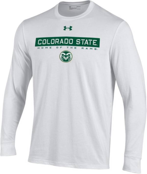 Under Armour Men's Colorado State Rams White Performance Cotton Longsleeve T-Shirt product image