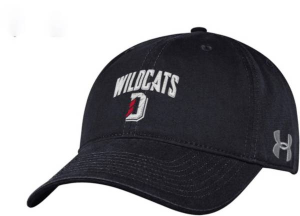 Under Armour Men's Davidson Wildcats Black Washed Performance Cotton  Adjustable Hat