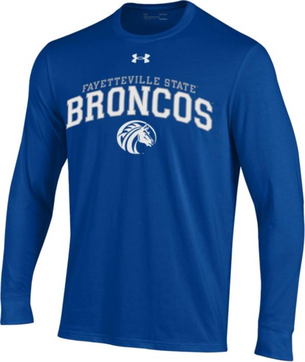 Dick's Sporting Goods Under Armour Men's Fayetteville State Broncos Blue  Performance Cotton Long Sleeve T-Shirt