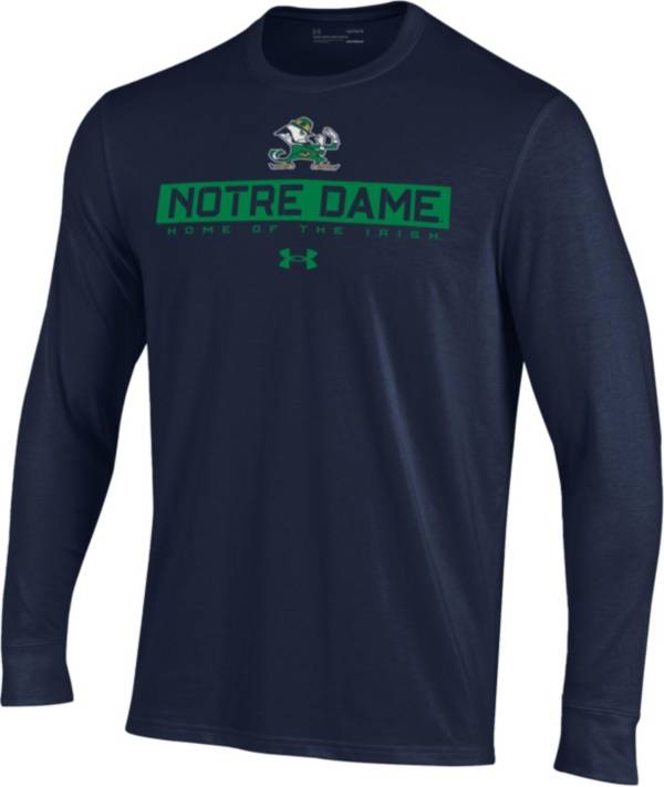 Under Armour Men's Notre Dame Fighting Irish Navy Performance Cotton Longsleeve T-Shirt product image