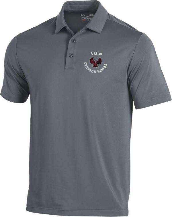 Under Armour Men's IUP Crimson Hawks Grey Tech Polo product image
