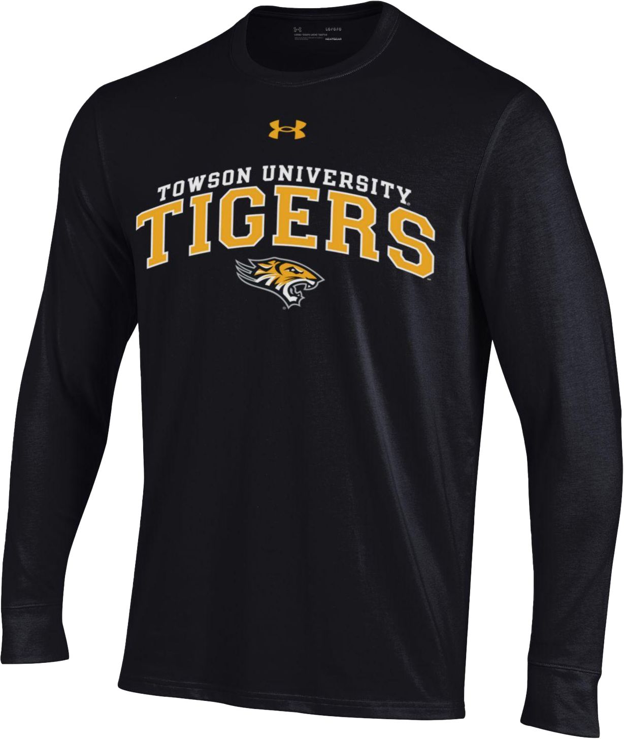 Under Armour Men's Towson Tigers Black Performance Cotton Longsleeve T-Shirt