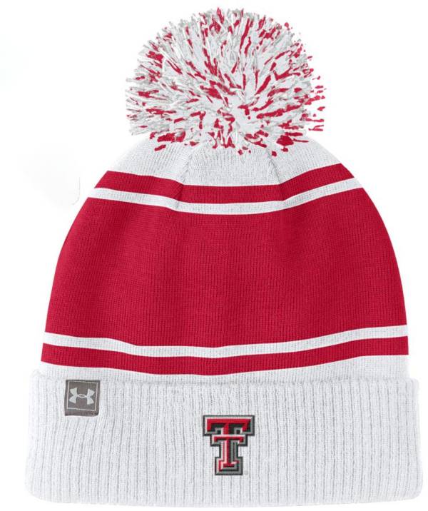 Under Armour Texas Tech Red Raiders White Pom Beanie product image
