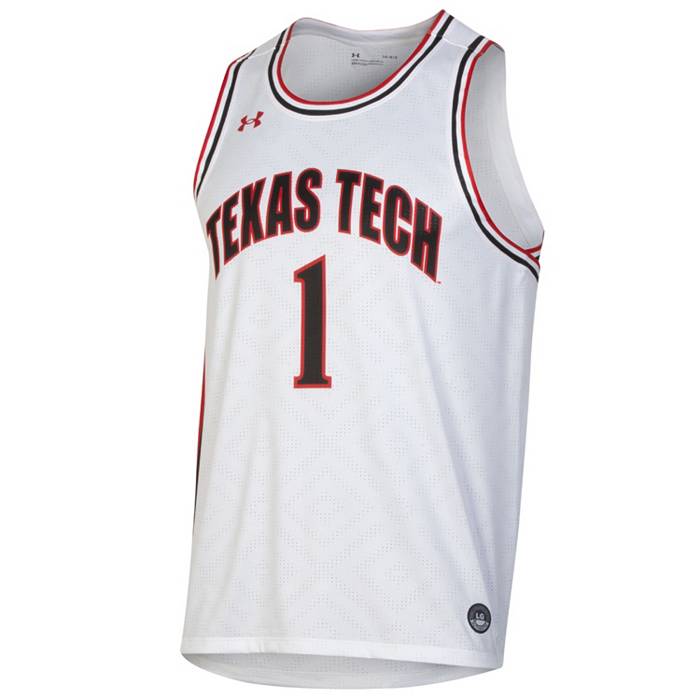 Under Armour Men's Texas Tech Red Raiders White #1 Replica Basketball Jersey, Large