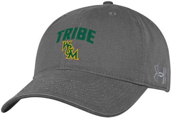 Under Armour Men's William & Mary Tribe Grey Washed Performance Cotton  Adjustable Hat