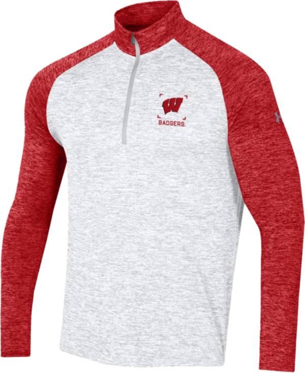 Under Armour Men's Wisconsin Badgers Red and White Tech Twist 1/4 Zip ...