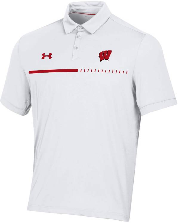 Under Armour Men's Wisconsin Badgers White Title Polo product image
