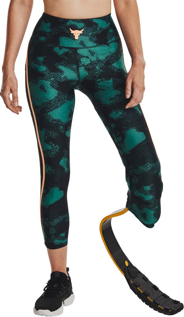 Under Armour Project Rock HeatGear Armour Printed Crop Leggings | Dick's Sporting