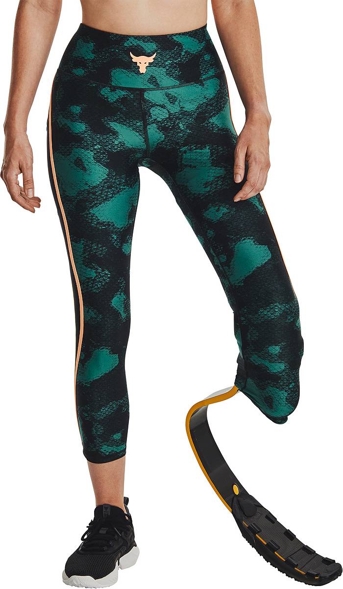 Under Armour Women's Project Rock HeatGear Armour Printed Ankle Crop  Leggings | Dick's Sporting Goods