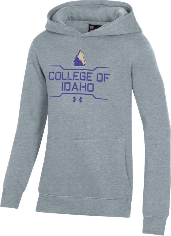 Under Armour Youth College of Idaho Yotes Grey All Day Fleece Hoodie