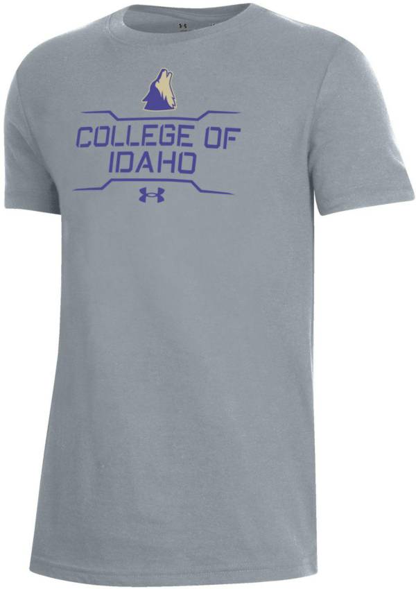 Under Armour Youth College of Idaho Yotes Grey Performance Cotton T-Shirt product image