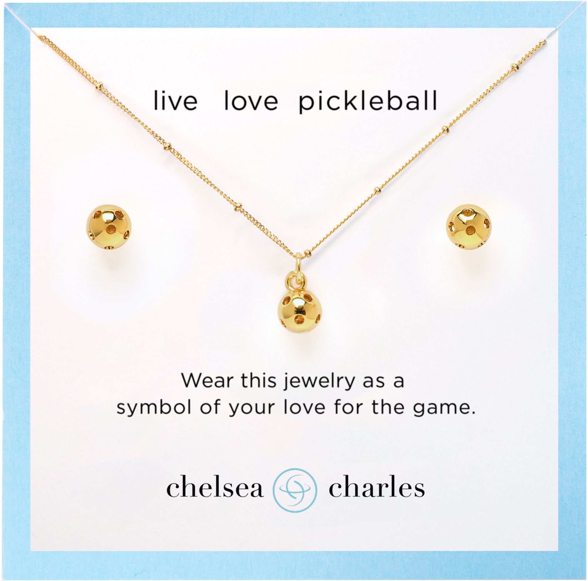 Chelsea Charles Pickleball Charm Necklace and Earrings Gift Set product image