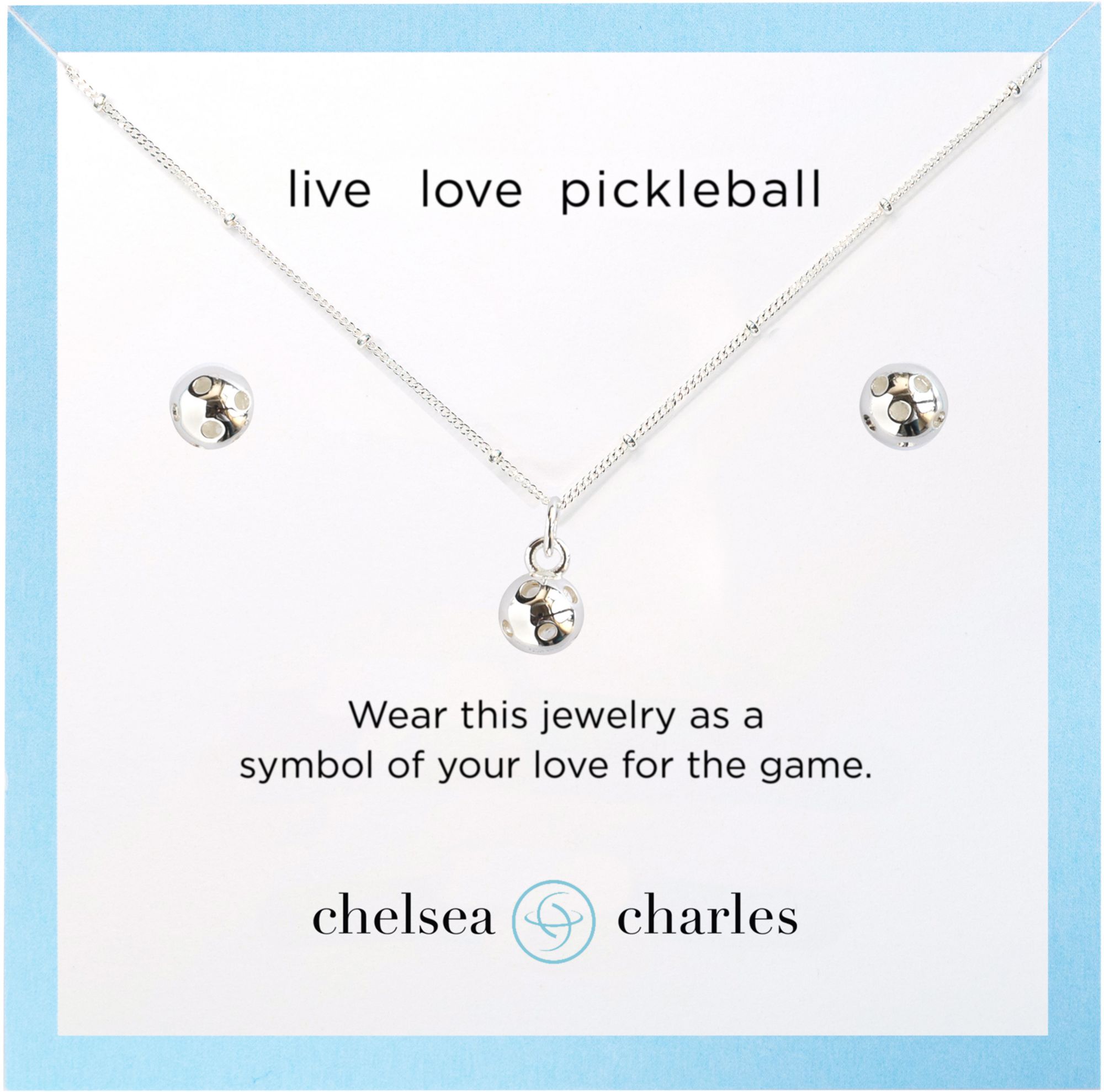 Chelsea Charles Pickleball Charm Necklace and Earrings Gift Set product image