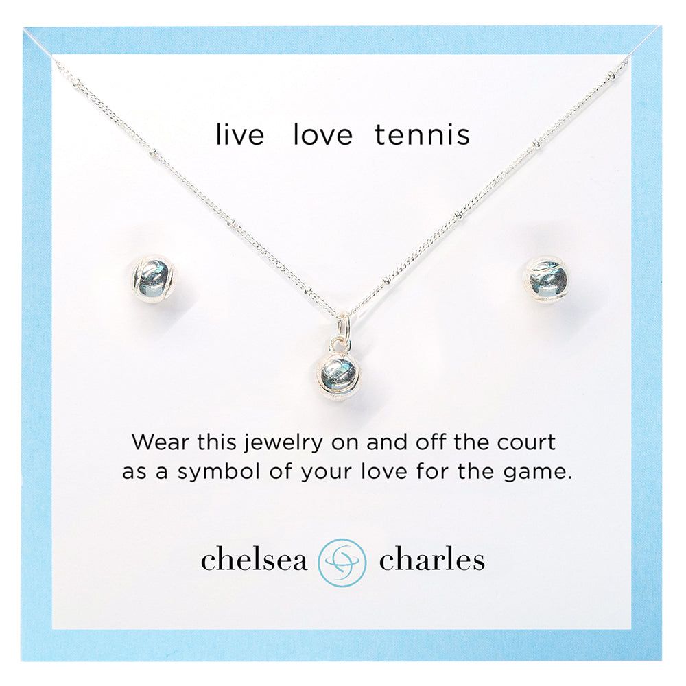 Chelsea Charles Tennis Ball Charm Necklace and Earrings Gift Set product image