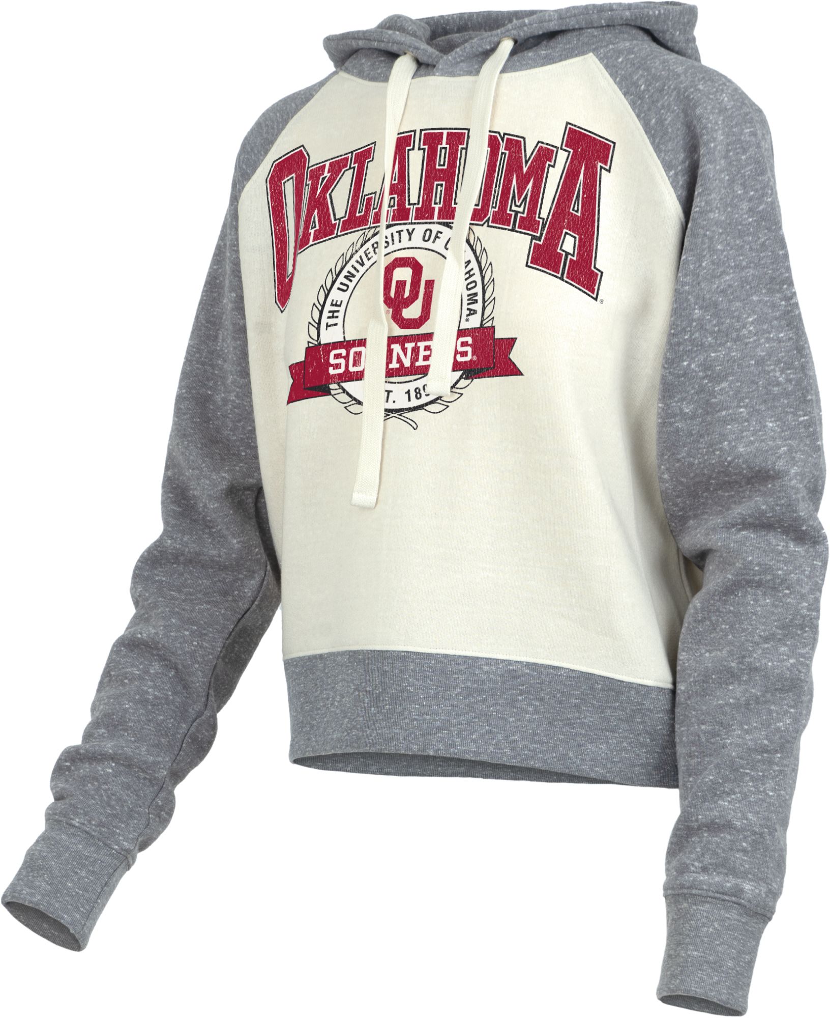 Pressbox Women's Oklahoma Sooners Grey Cropped Hoodie