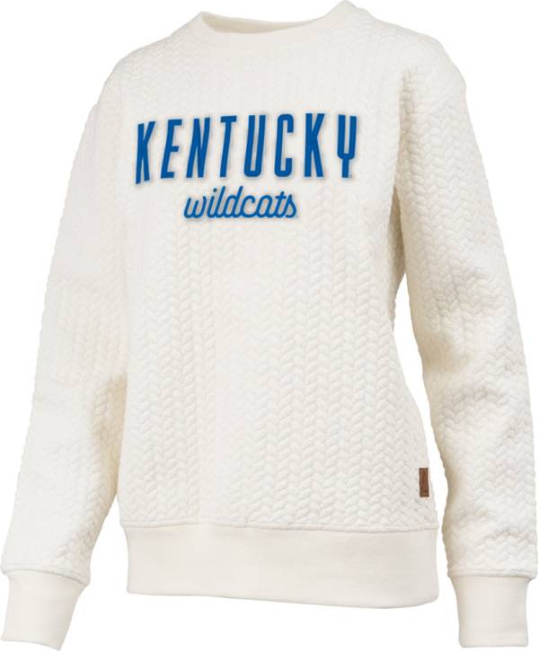 Pressbox Women's Kentucky Wildcats Ivory Cable Crew Sweater product image