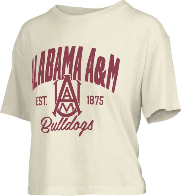 Pressbox Women's Alabama A&M Bulldogs White Knobie Crop T-Shirt product image