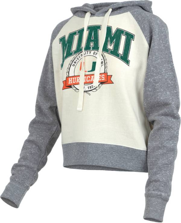 Pressbox Women's Miami Hurricanes Grey Cropped Hoodie product image