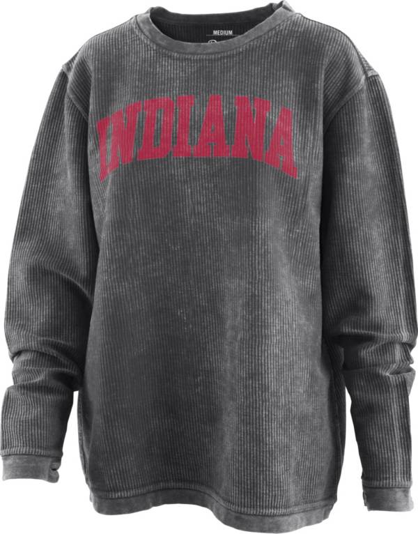 Pressbox Women's Indiana Hoosiers Black Corded Crew Pullover Sweatshirt product image