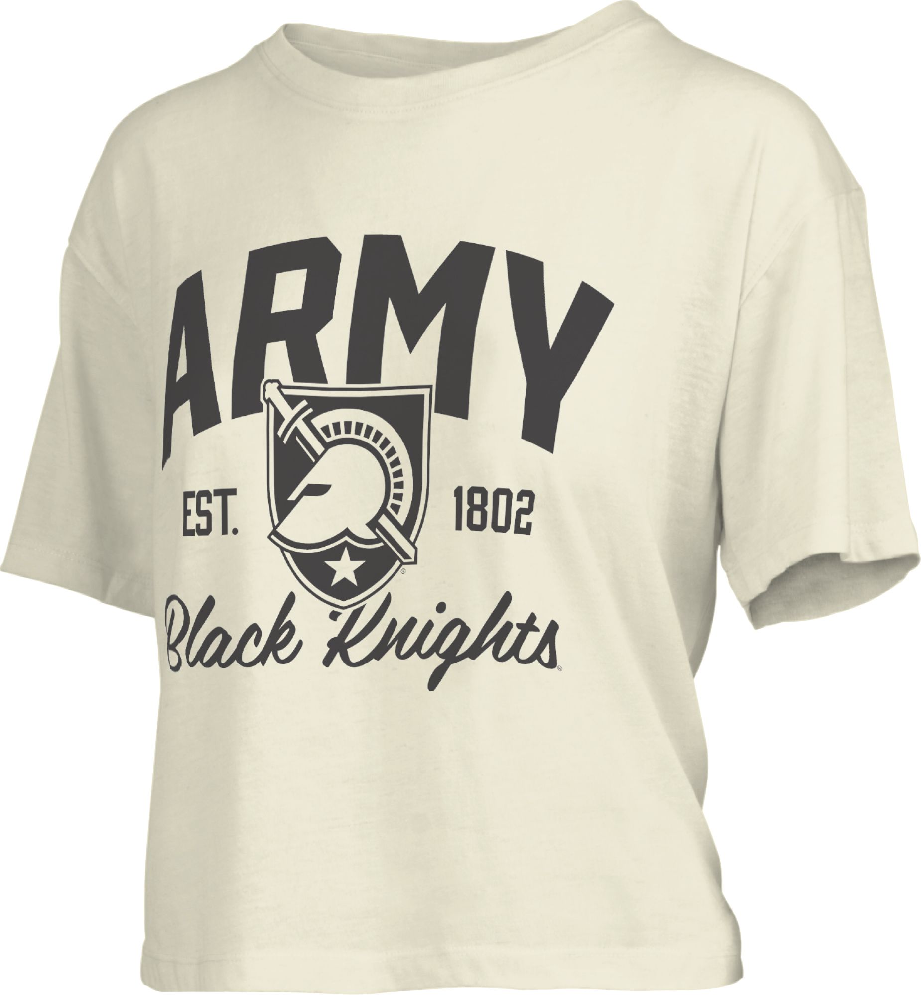 Pressbox Women's Army West Point Black Knights White Knobie Crop T-Shirt