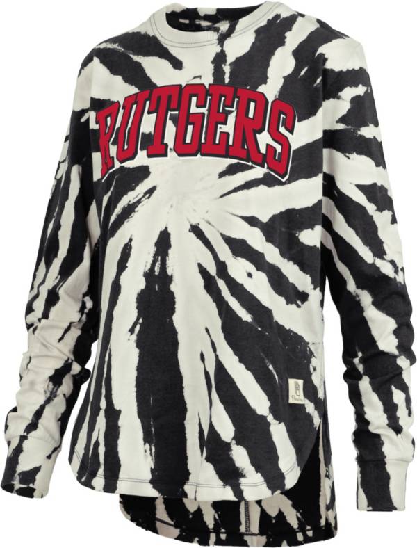Pressbox Women's Rutgers Scarlet Knights Black Tiedye Longsleeve T-Shirt product image