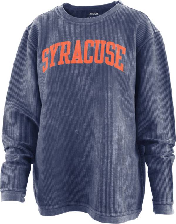 Pressbox Women's Syracuse Orange Navy Corded Crew Pullover Sweatshirt product image