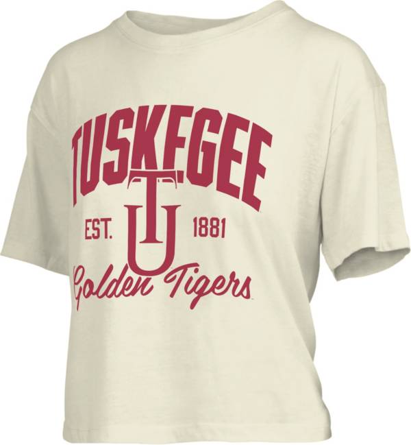 Pressbox Women's Tuskegee Golden Tigers White Knobie Crop T-Shirt product image