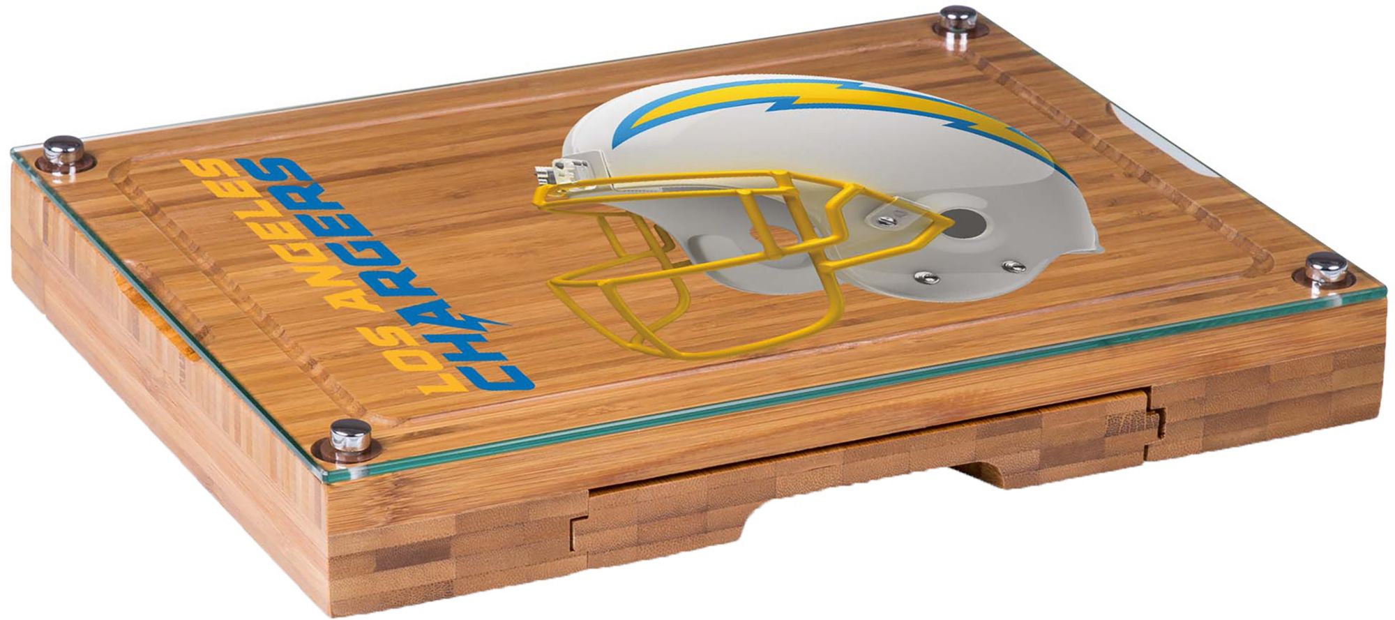 Picnic Time Los Angeles Chargers Glass Top Cheese Board and Knife Set product image