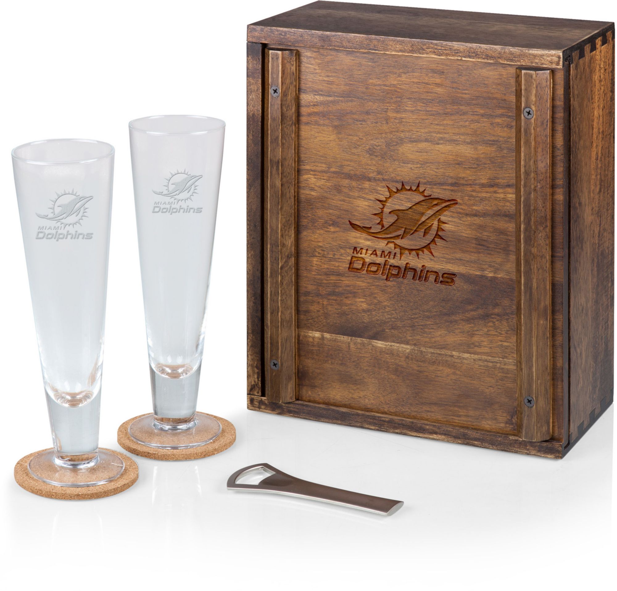 Picnic Time Miami Dolphins Pilsner Beer Glass Box Set product image