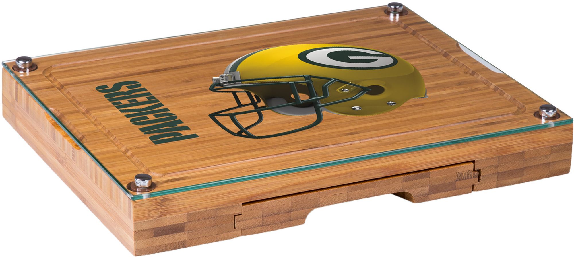 Picnic Time Green Bay Packers Glass Top Cheese Board and Knife Set product image