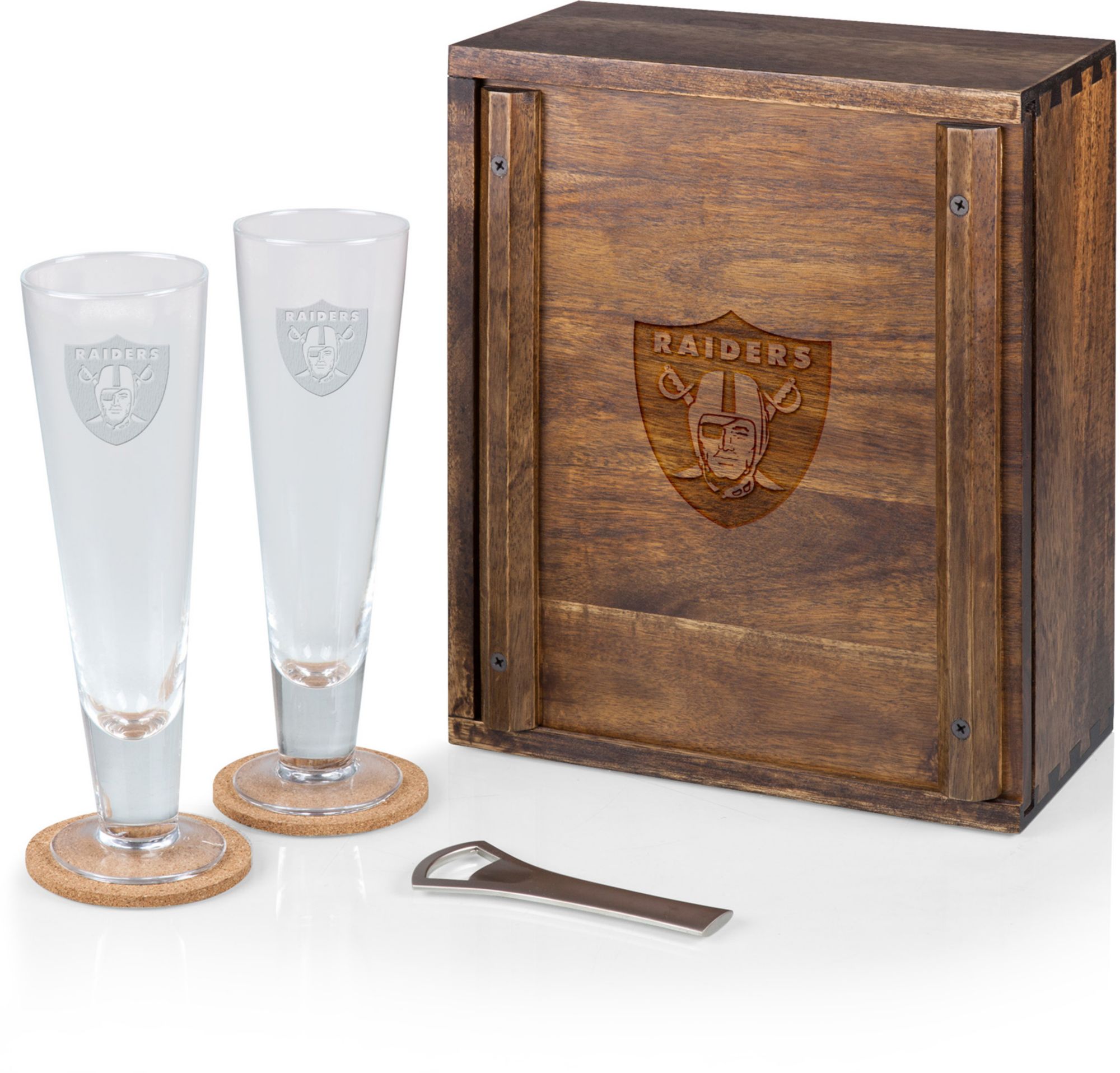 Picnic Time Las Vegas Raiders Pilsner Beer Glass Box Set