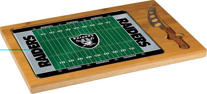Picnic Time Las Vegas Raiders Glass Top Cheese Board and Knife Set