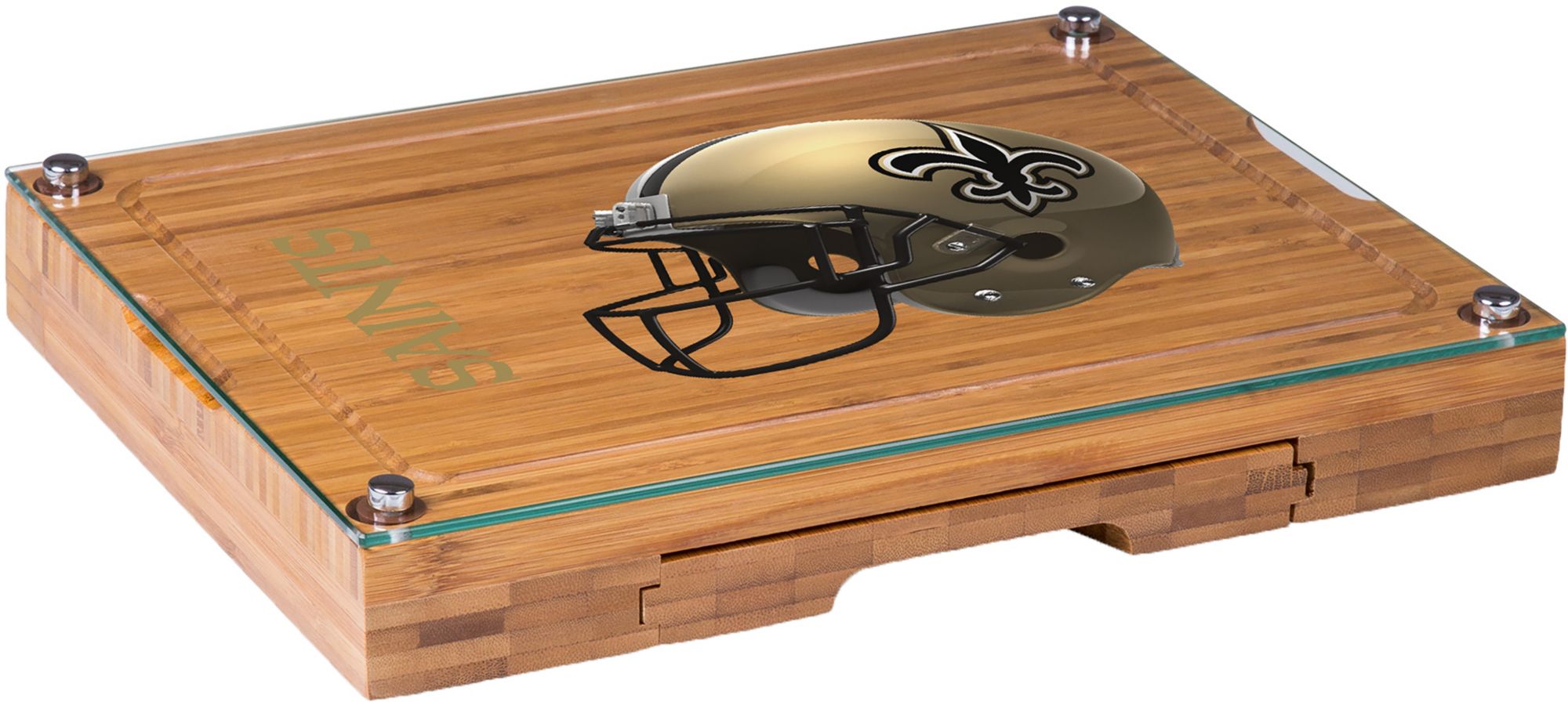 Picnic Time New Orleans Saints Glass Top Cheese Board and Knife Set product image