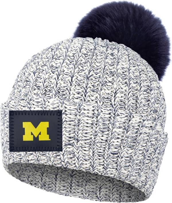 Love Your Melon Michigan Wolverines Grey Speckled Pom Knit Beanie product image