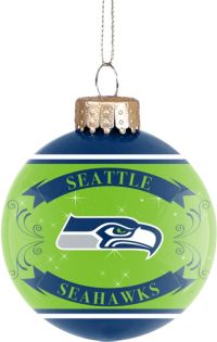 Seattle Seahawks Decoupage Snowflake Ball Ornament