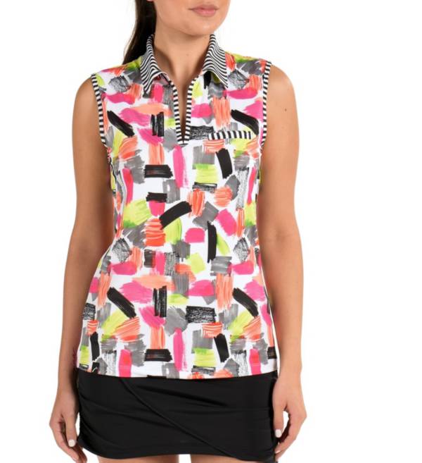 Plus size womens hot sale sleeveless golf shirts