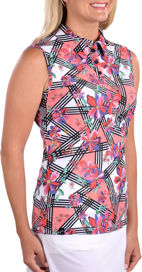 SwingDish Women's Robyn Printed Golf Polo Golf Galaxy