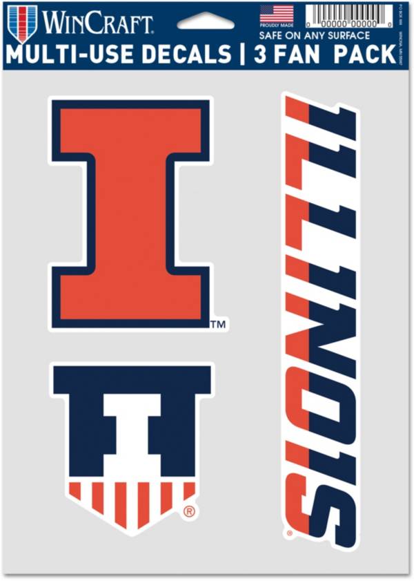 WinCraft Illinois Fighting Illini 3 Pack Fan Decal | Dick's Sporting Goods
