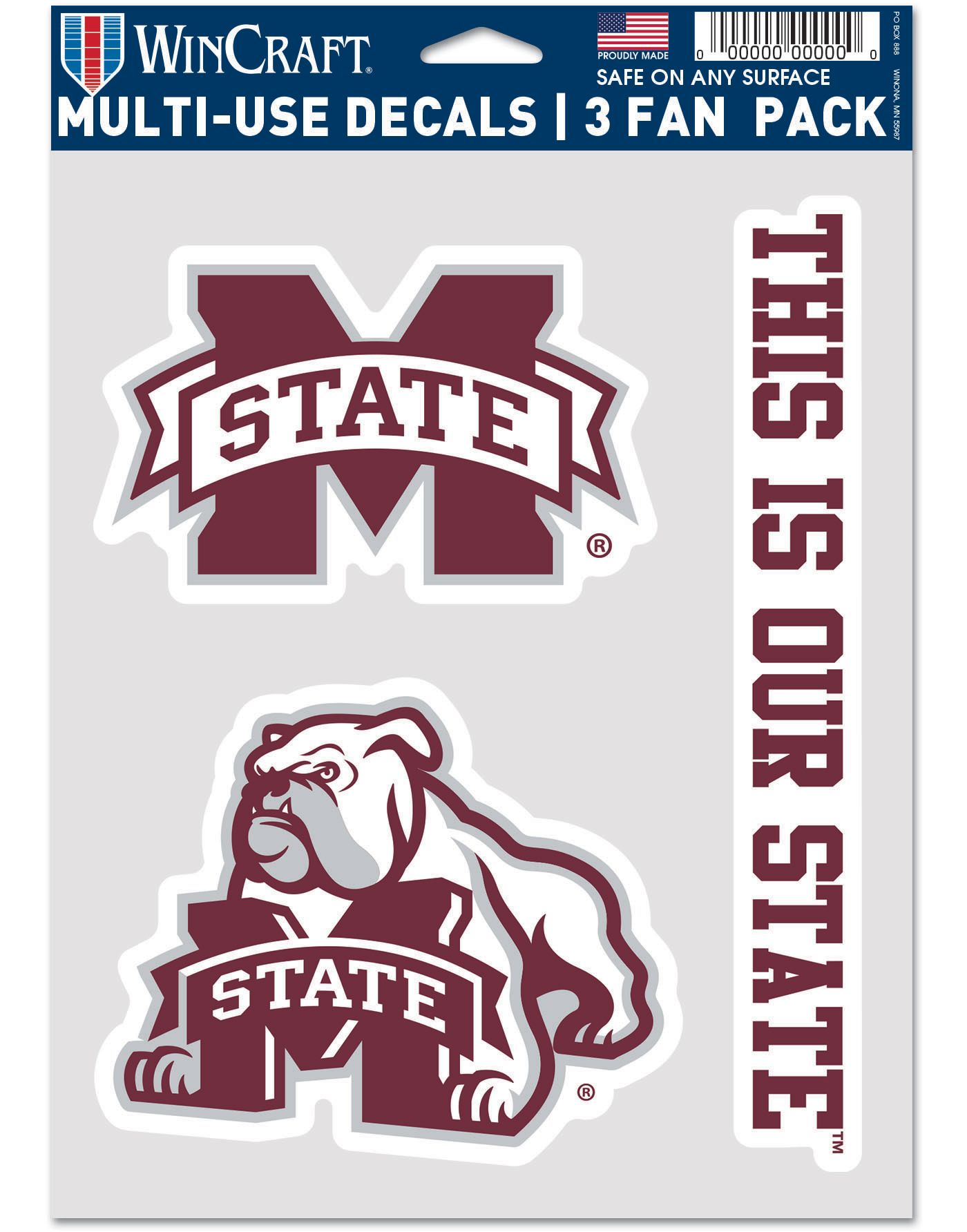 WinCraft Mississippi State Bulldogs 3 Pack Fan Decal | Dick's Sporting ...