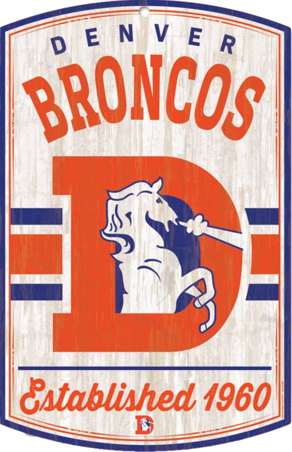 WinCraft Denver Broncos 11'' x 17'' Retro Sign | Dick's Sporting Goods