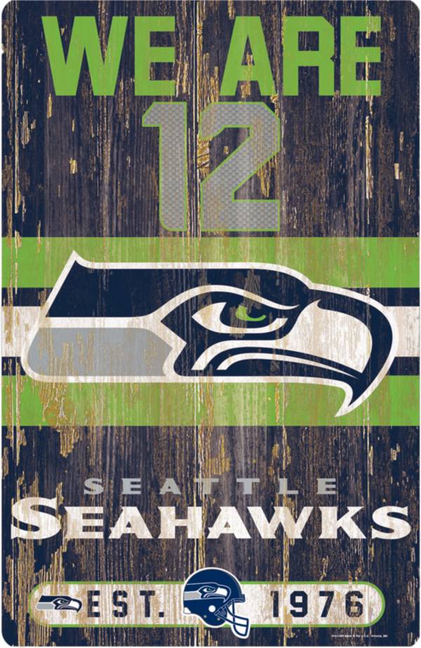 Seattle Seahawks 12 Team Color Flag Sign