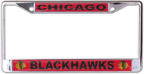 WinCraft Chicago Blackhawks Reverse Retro Laser-Cut License Plate