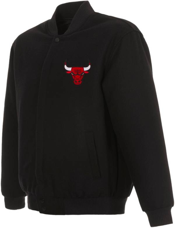 Men's JH Design Black Chicago Bulls Poly Twill Logo Jacket