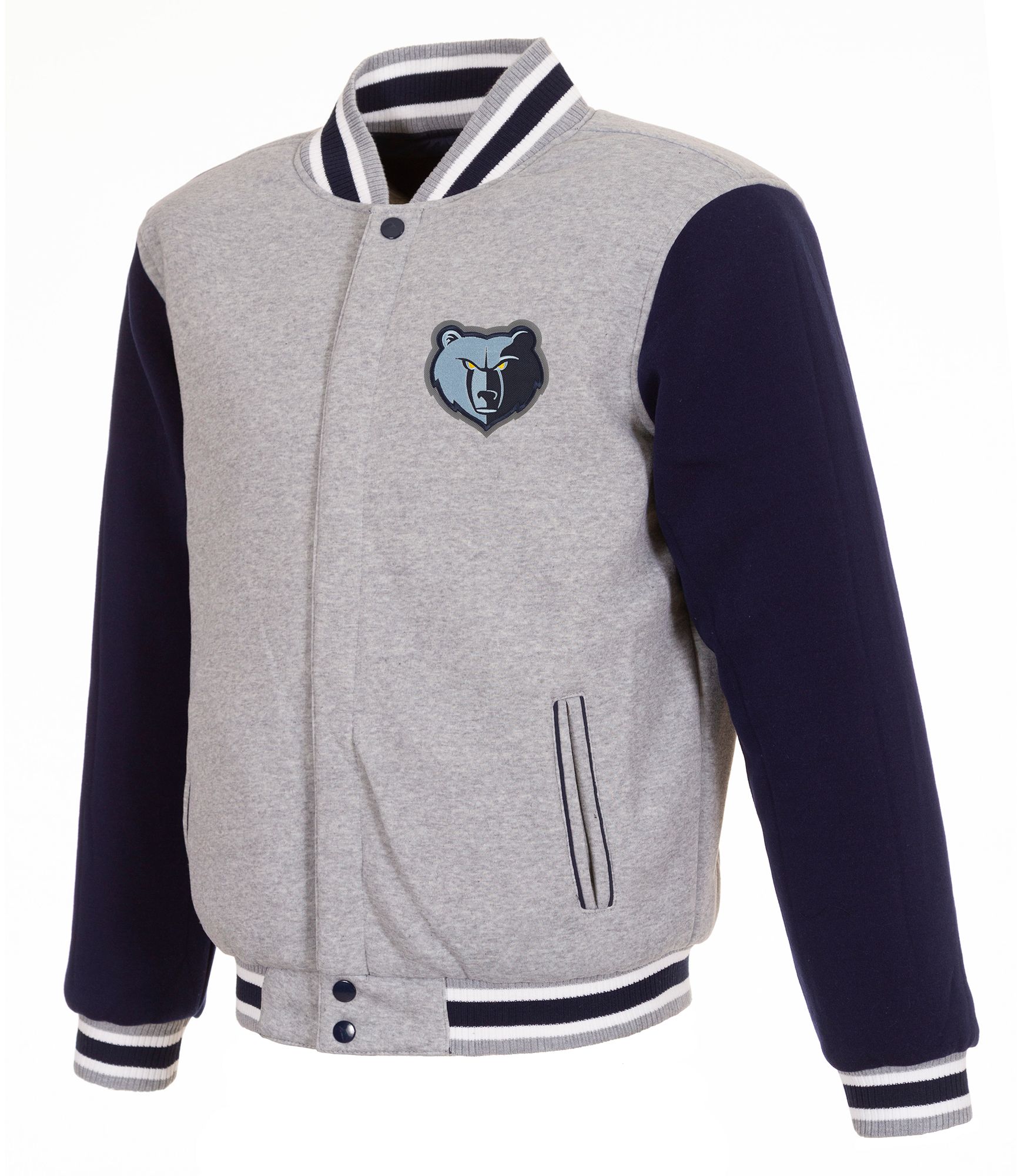 JH Design Men's Memphis Grizzlies Grey Reversible Fleece Jacket product image