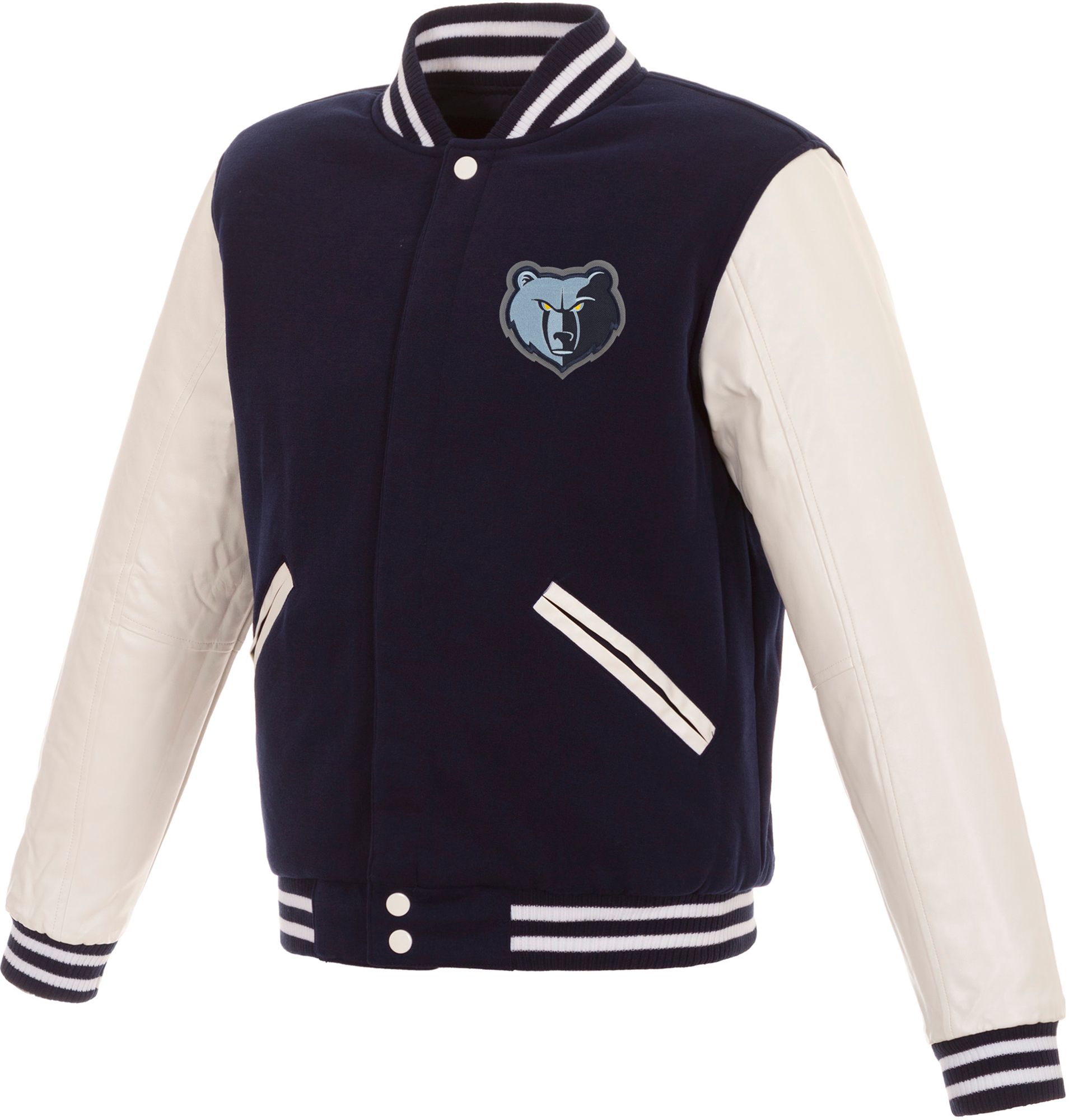 JH Design Men's Memphis Grizzlies Navy Varsity Jacket product image