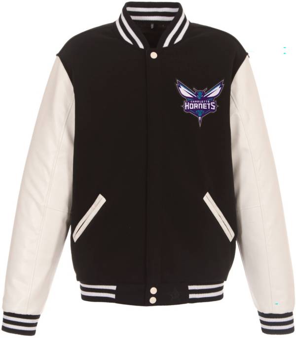 JH Design Men's Charlotte Hornets Black Varsity Jacket product image