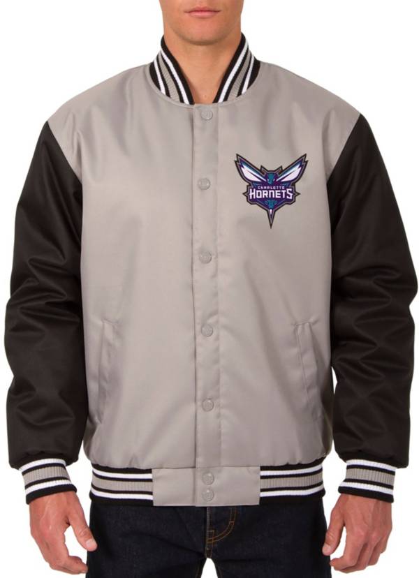 JH Design Men's Charlotte Hornets Grey Twill Jacket product image